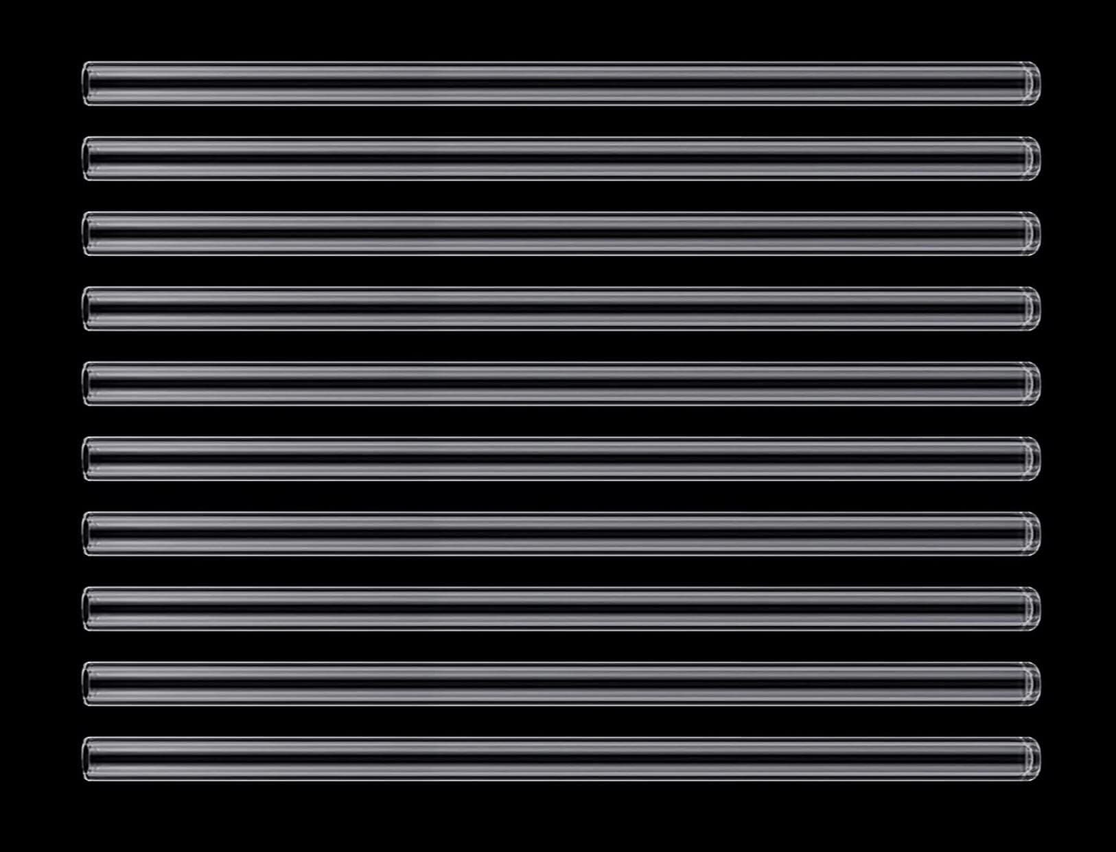 12 Inch Premiun Borocilicate Glass Tubes 10 Pieces 12mm OD X 8mm ID X2mm Thick Wall