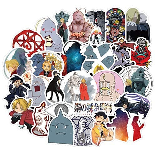 TUHAO Fullmetal Alchemist Stickers Vinyl Japan Anime Sticker For Kids Diy Guitar Laptop Phone Ps4 Skateboard Pegatina 50Pcs