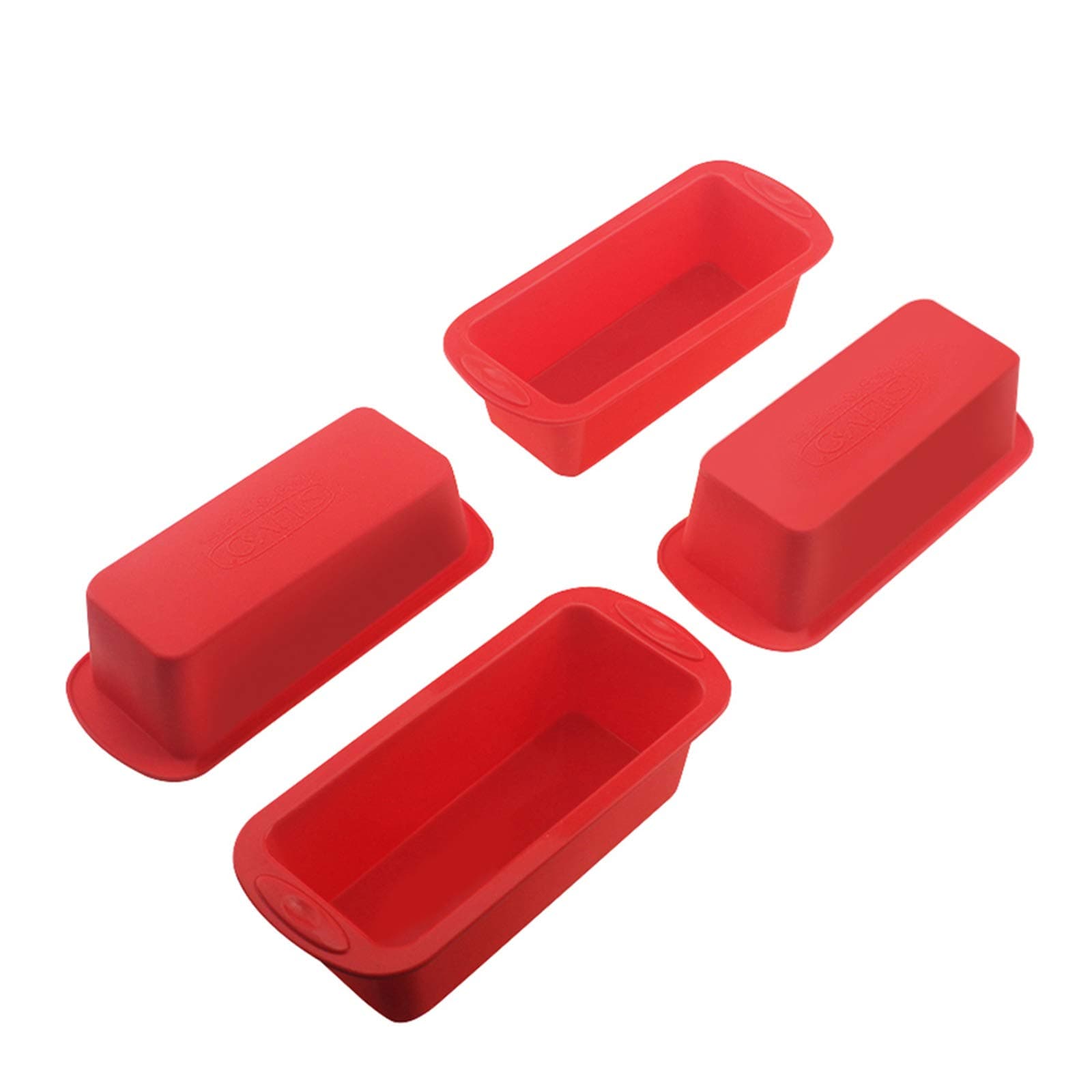 SILIVO 4 Pack Mini Loaf Pans - Nonstick Mini Bread Loaf Pans, Silicone Small Baking Pans for Loaf, Bread and Meatloaf - 5.7x2.5x2.2 inch