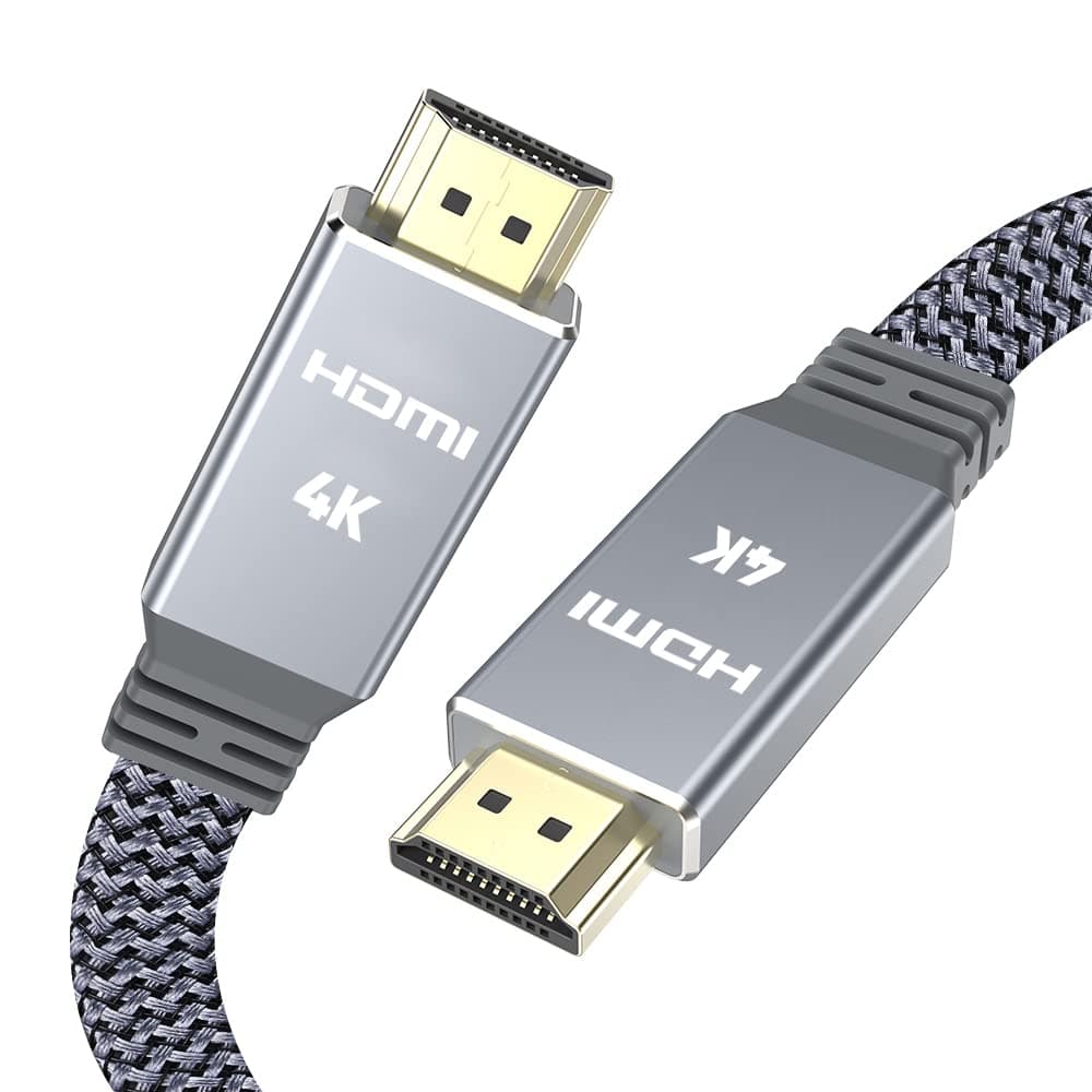 4K HDMI cable 1m, flat HDMI Cable Snowkids flat hdmi to hdmi cable 4K@60Hz,2160p,1080p,3D,ARC,Ethernet,Video return,HDCP 2.2,compatible with fire TV/PS4 quality nylon cord grey
