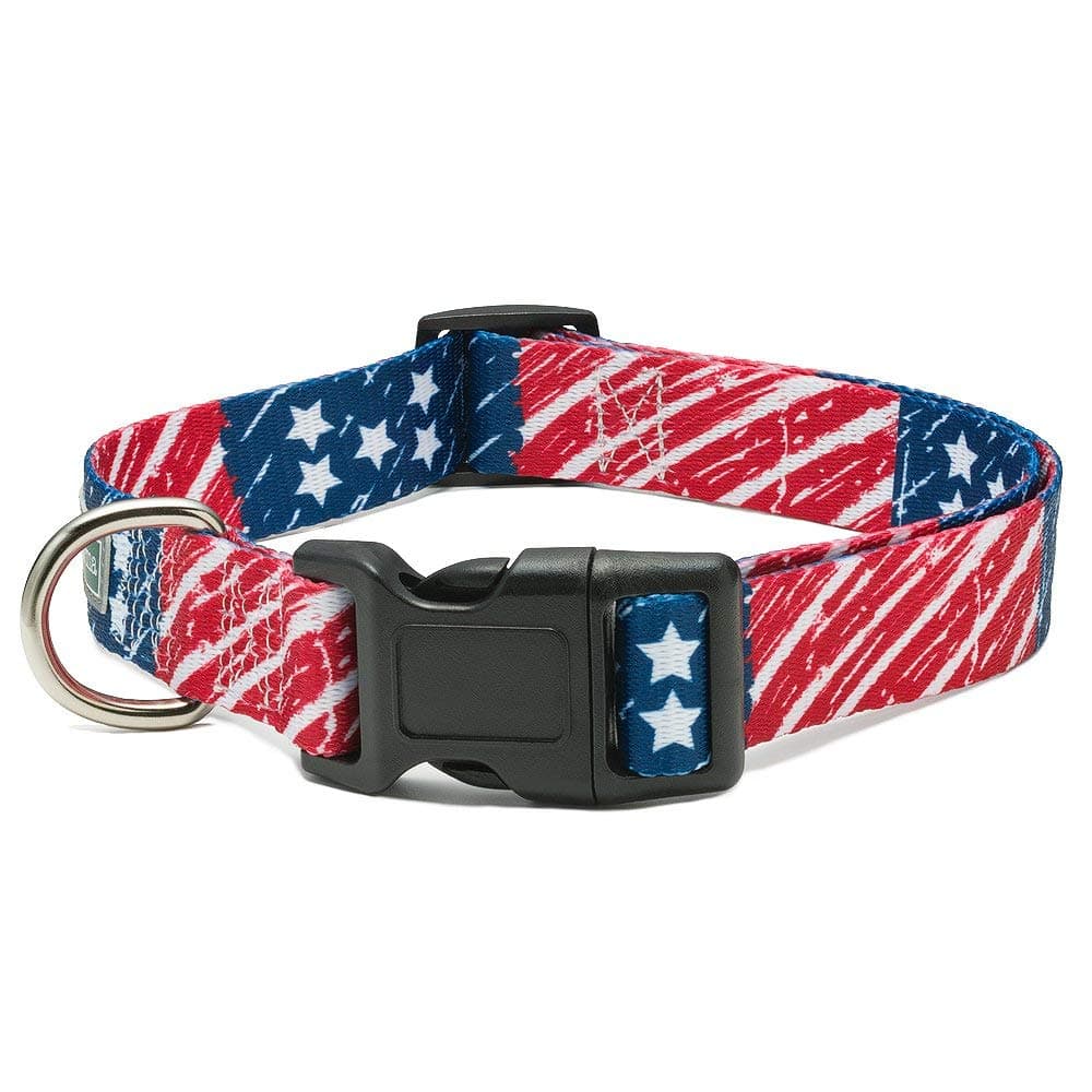 Dog Collars - Adjustable Dog Collars for Large Medium Small Dogs Flag - Plaid - Animal Prints - Durable Nylon