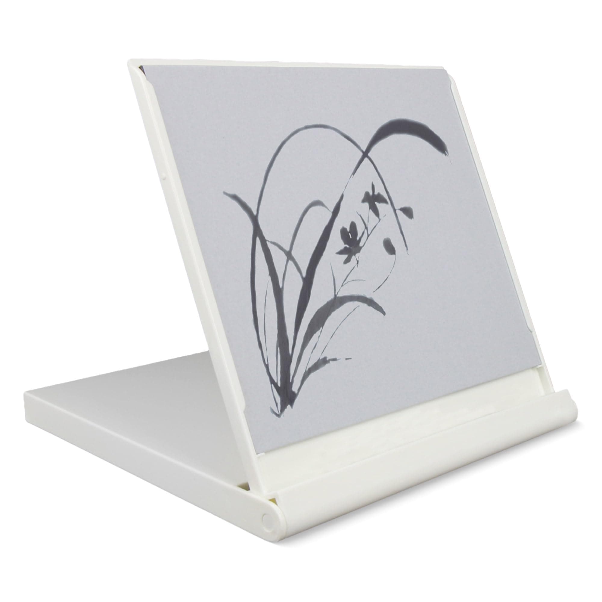 Mini Buddha Board Art Set: Water Drawing Writing Board w/Mini Water Brush for Mindfulness & Meditation – Inkless Zen Based Drawing Board, Painting & Art Supplies, Ideal Relaxation Gift (5”x5” White)