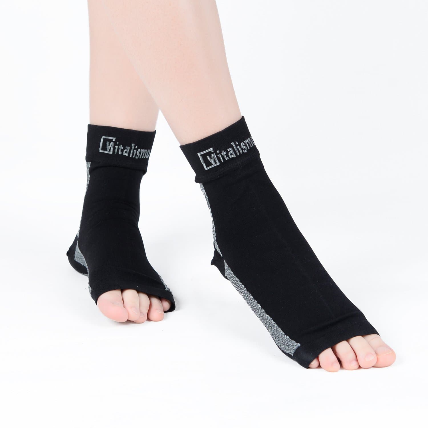 Vitalismo Plantar Fasciitis Socks Foot Care Compression Sock Sleeve with Arch & Ankle Support and Heel Hugger Increases Circulation, Eases Swelling & Acts Relieve Pain for Men & Women S - XL Size