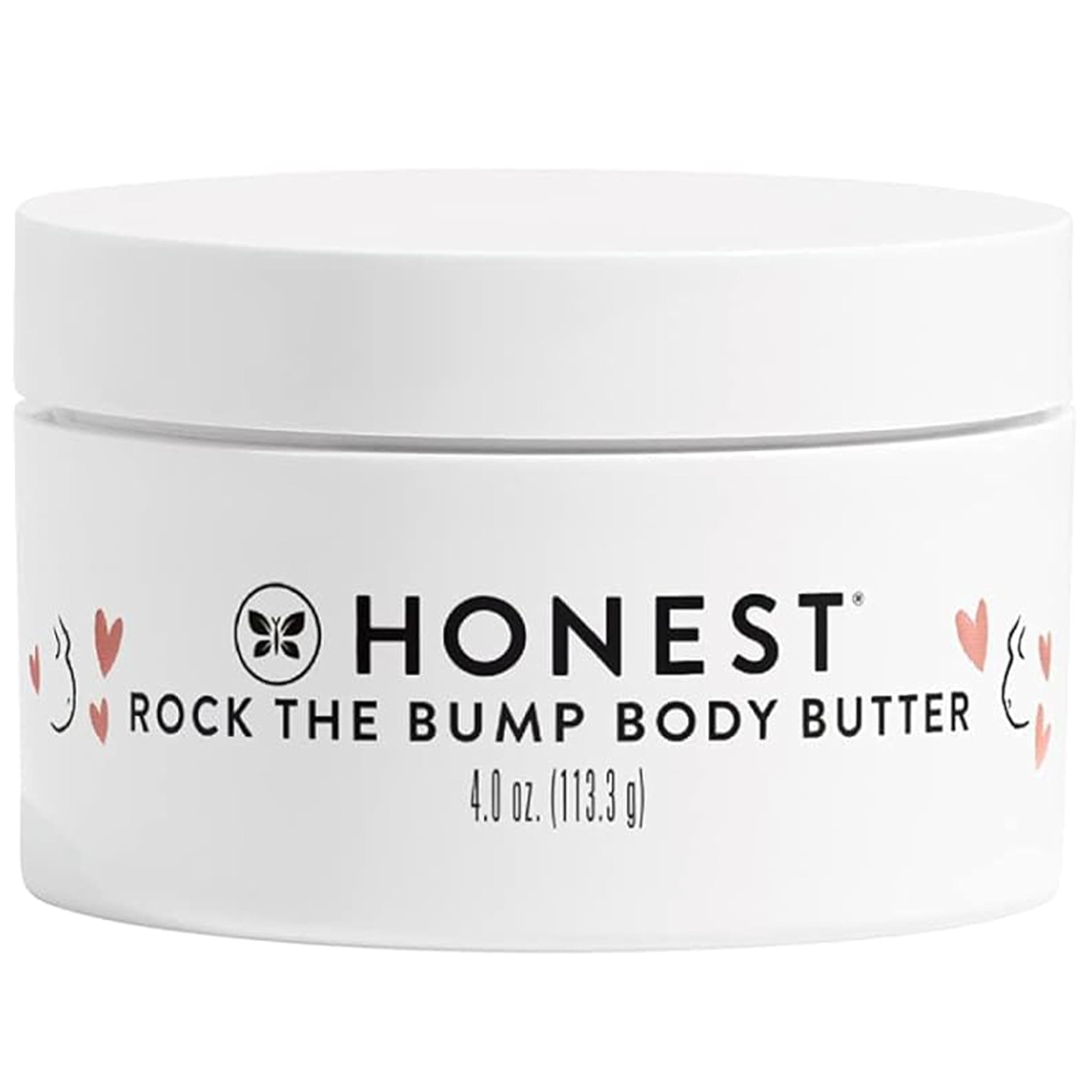 Honest Mama Rock The Bump Body Butter | Moisturizing Stretch Mark Cream | Shea Butter, Avocado Oil, Vitamin E | Hypoallergenic + Dermatologist Tested | 4 oz