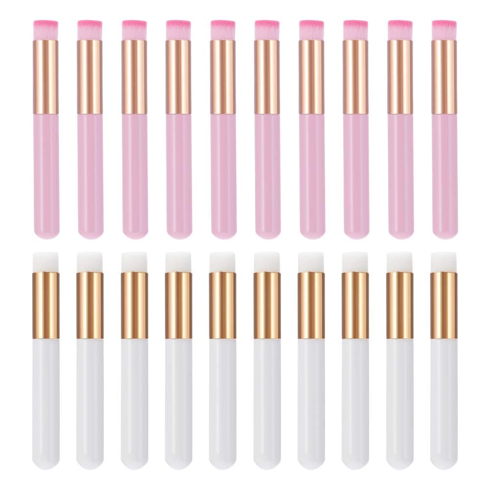 Tagaremuser 20 Pieces Peel Off Blackhead Brush, Eyelash Cleaner Brush for Extensions, Nose Pore Deep Cleaning Brush, Facial Cleansing Brushes (White and Pink)