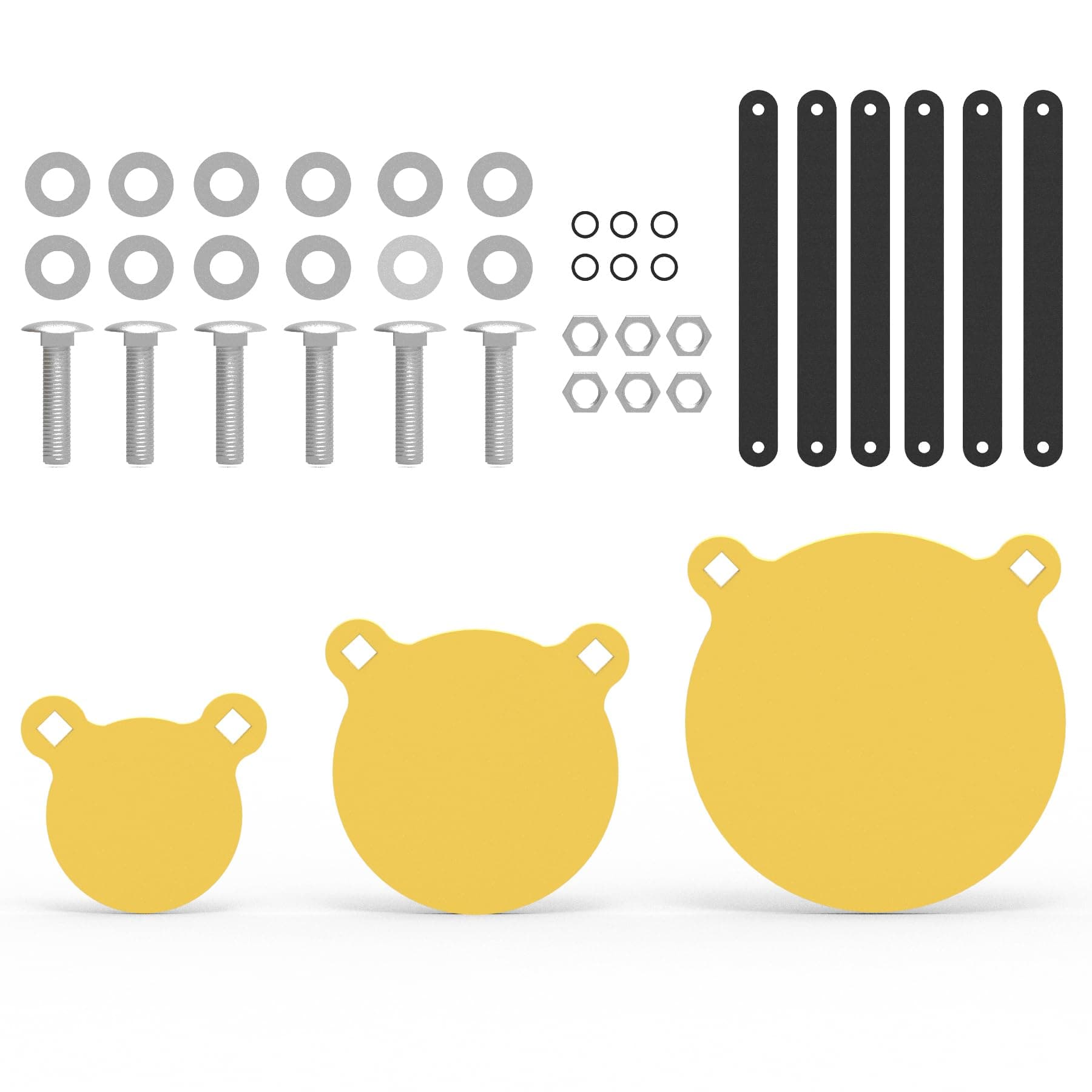 KNINE OUTDOORS 4",6",8" 1/2 inch Gong AR500 Targets for Shooting Range, Metal Targets Combo, Yellow
