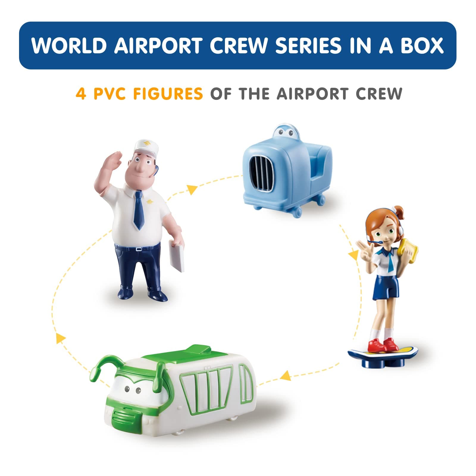 Super Wings EU760060C Supercharged Jett, Dizzy, Paul, Mira, Tino, Tony World Airport Crew 10-Pack Featuring Characters from Season 6 of The hit TV Show for Ages 3+