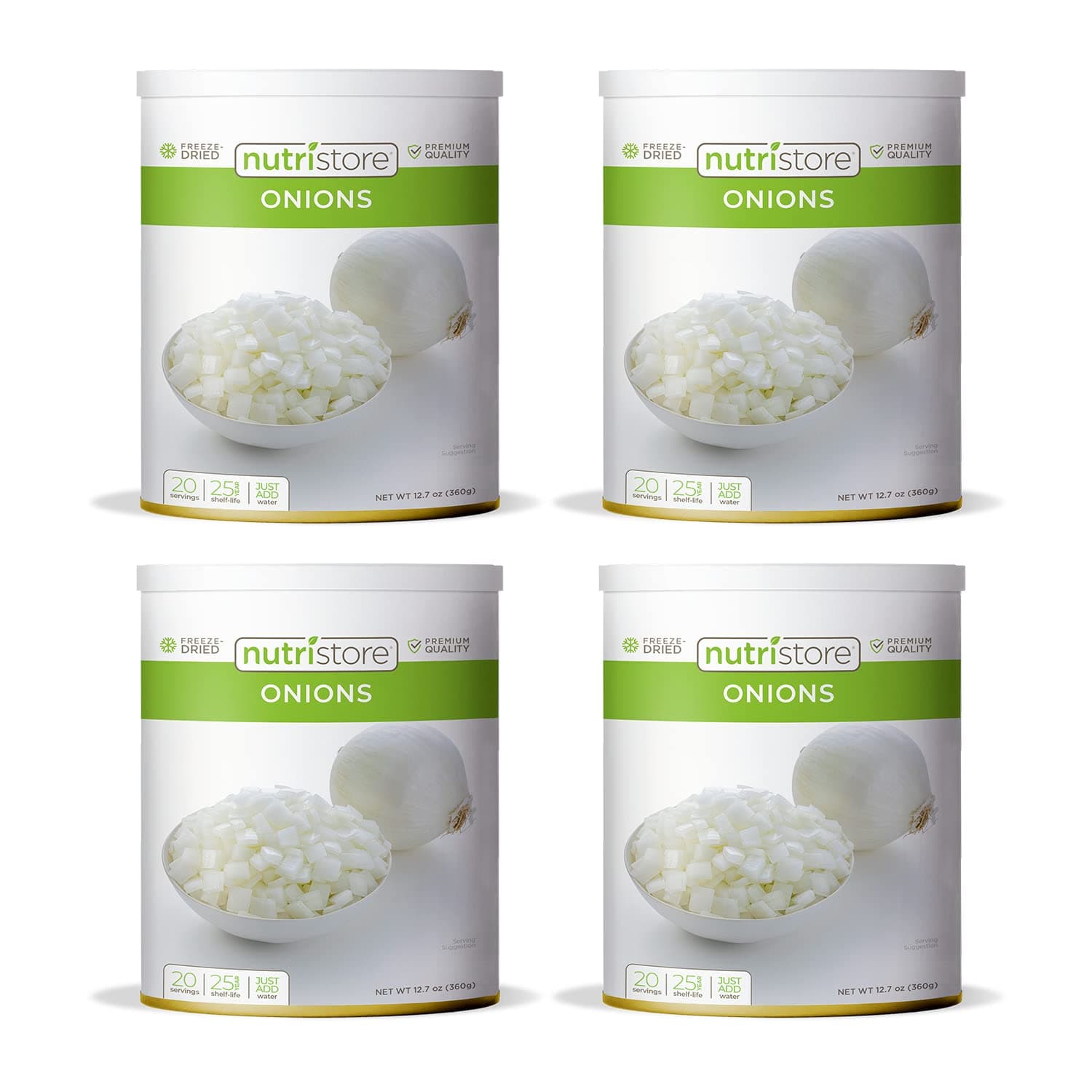 Nutristore Freeze Dried Onions | 160 Servings | 39.2 OZ | 25 Year Shelf Life | Amazing Taste | Healthy Snack | Emergency and Survival Food