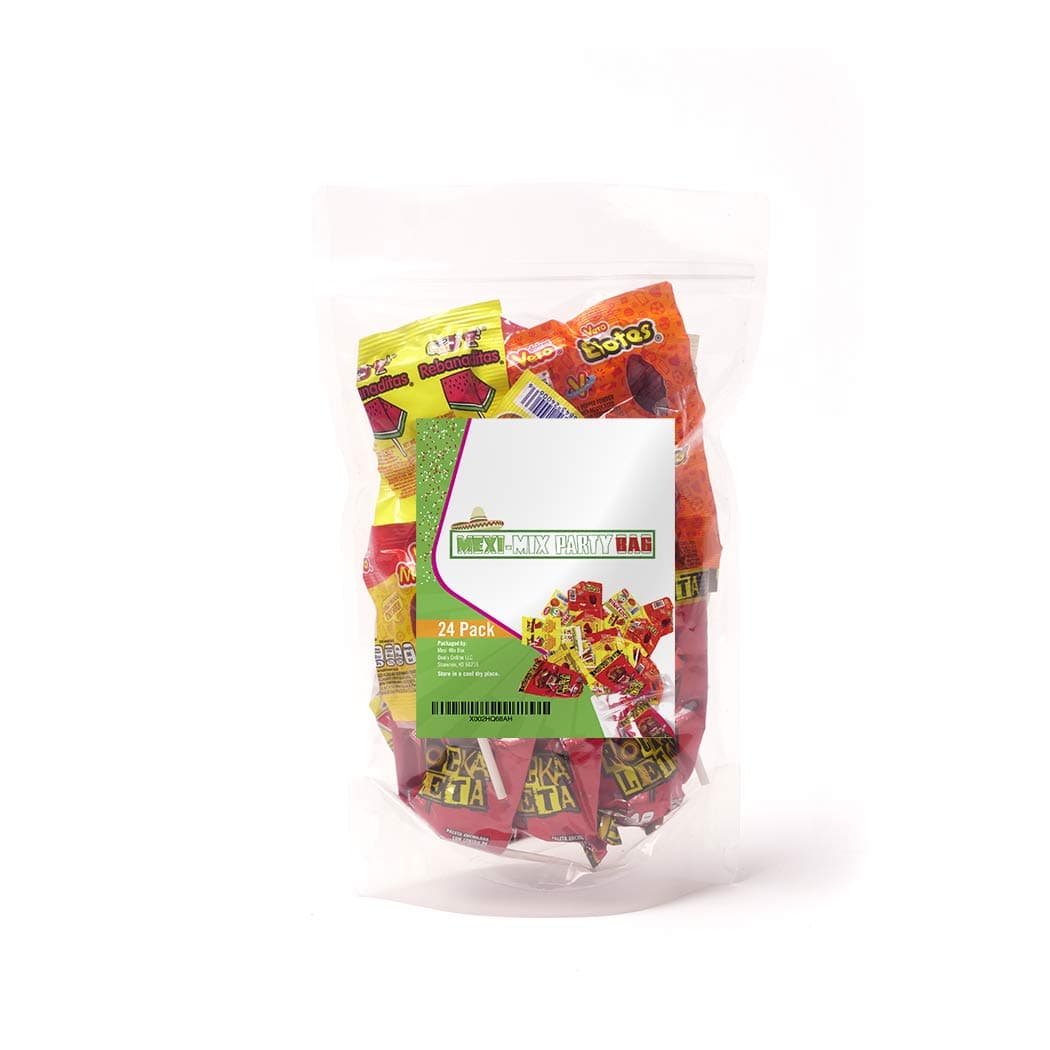 Mexi Mix Party Bag Lollipop, Mexican Candy, Mexican Lollipop, Assorted Flavors Paletas, From Vero, Sonrics, Alteno, Makes A Great Snacks Pack. 24 Pcs.