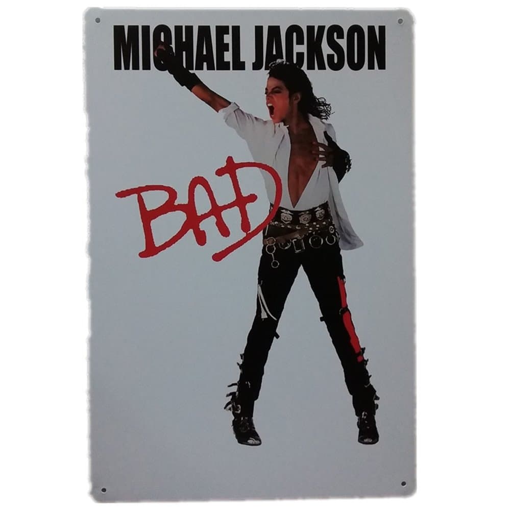 PengTribe Classic Michael Jackson Retro Vintage Metal Tin Sign Poster Style Wall Art Bar Home Wall Decor 12"X8"