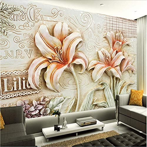 Avikalp Exclusive AWZ0323 3D Wallpaper Murals Orchids Lily Flowers HD 3D Wallpaper(152cm x 91cm)
