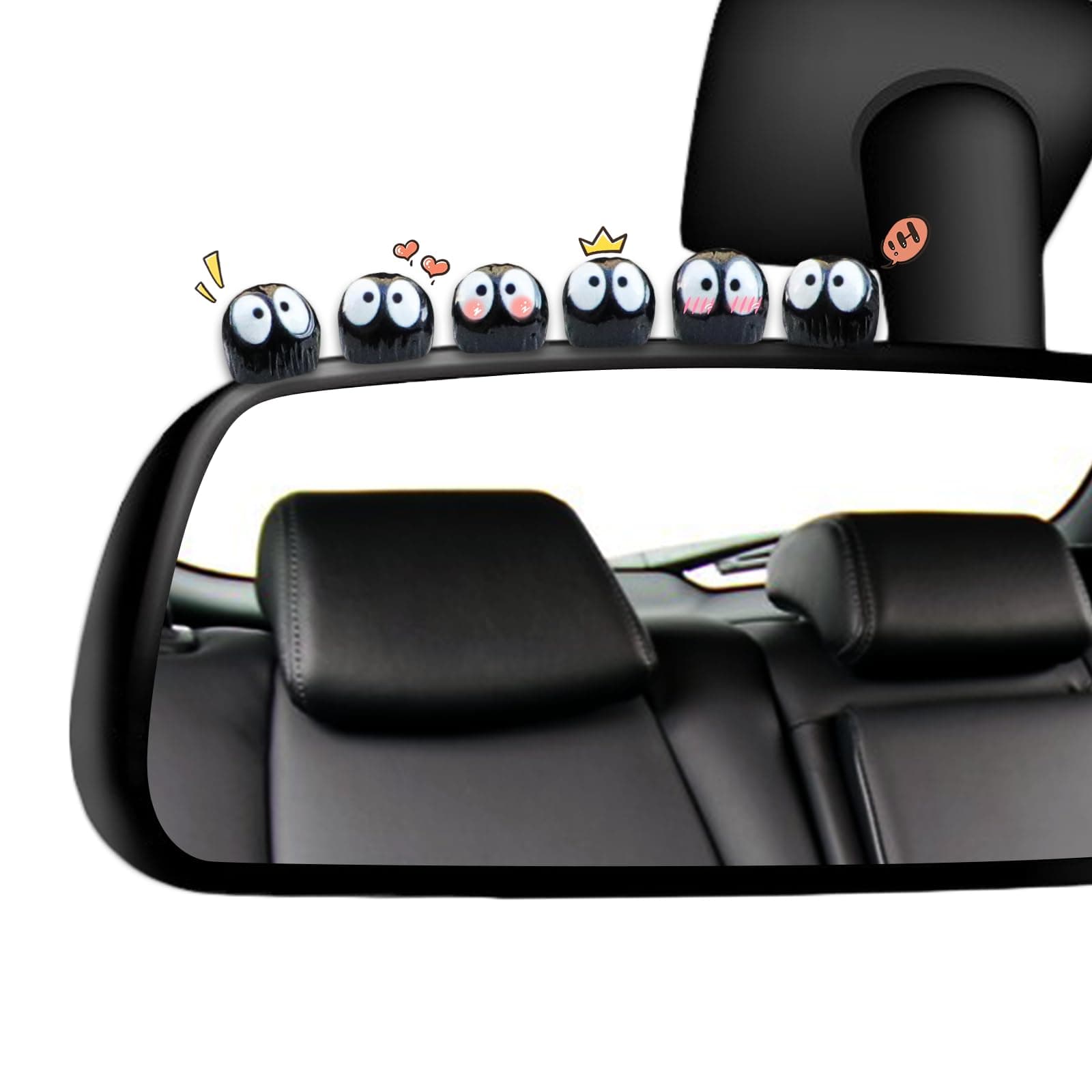 Cute Soot Sprites,35 Pcs Automotive Interior Decoration Accessories for Car Rearview Mirror and Dashboard,Cute Anime Decor for Home Garden Office,Funny Ornament Gifts(Black)