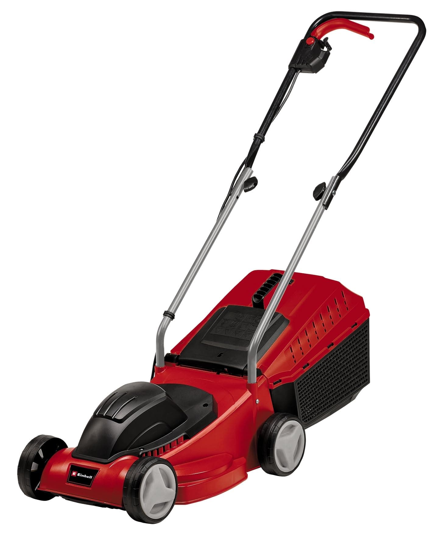 Electric Lawn Mower, 32cm Cutting Width, 30L Grass Box, 3 Cutting Height Levels - Lightweight Corded Walk-Behind Lawnmower For Small To Medium Gardens GE-EM 1032