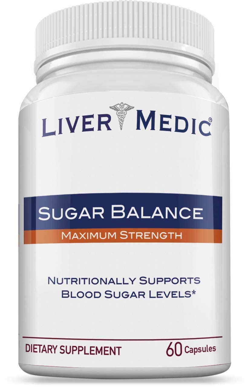 Liver Medic Sugar Balance Blood Sugar Support Supplement – Blood Sugar Supplements to Help Control & Normalize Blood Sugar – All-Natural Blood Sugar Health Supplement w/Vital Nutrients (60 Capsules)