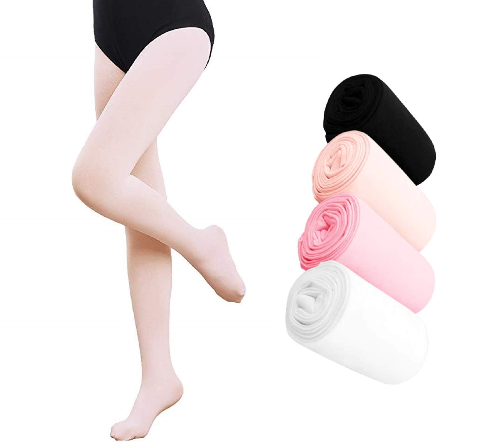 Girls Ballet Dance Tights Footed | Kids Stretchable Stockings Pantyhose | Soft Breathable Tights for Dance, Gymnastics