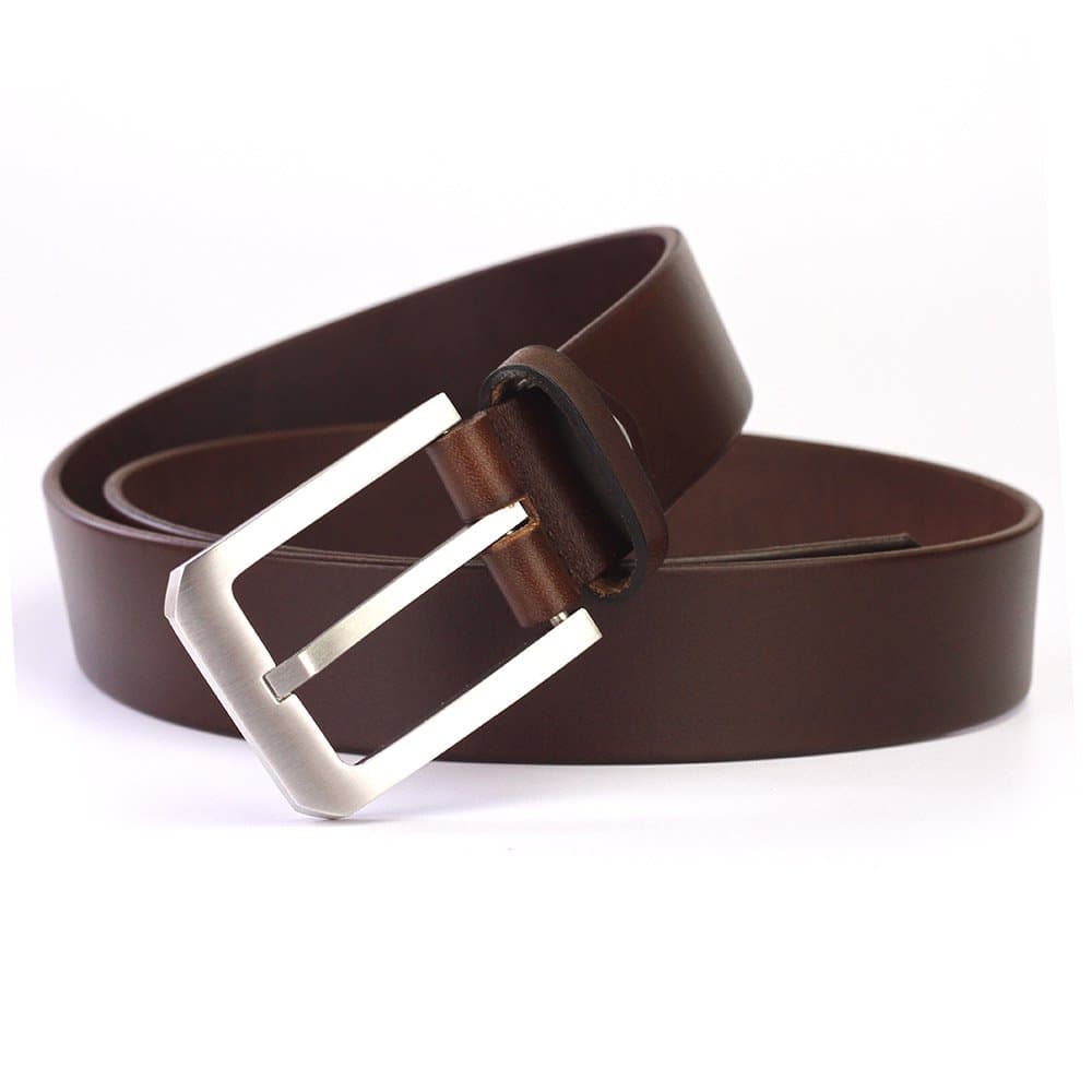 Geremen 33mm Nickel Free Stainless Steel Buckle Nickel Free Stainless Steel Buckle Black Leather Business Belt for Men