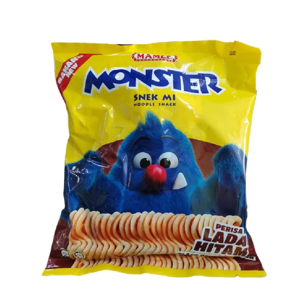 Mamee Monster Snack Noodles 25g (Black Pepper) (200)