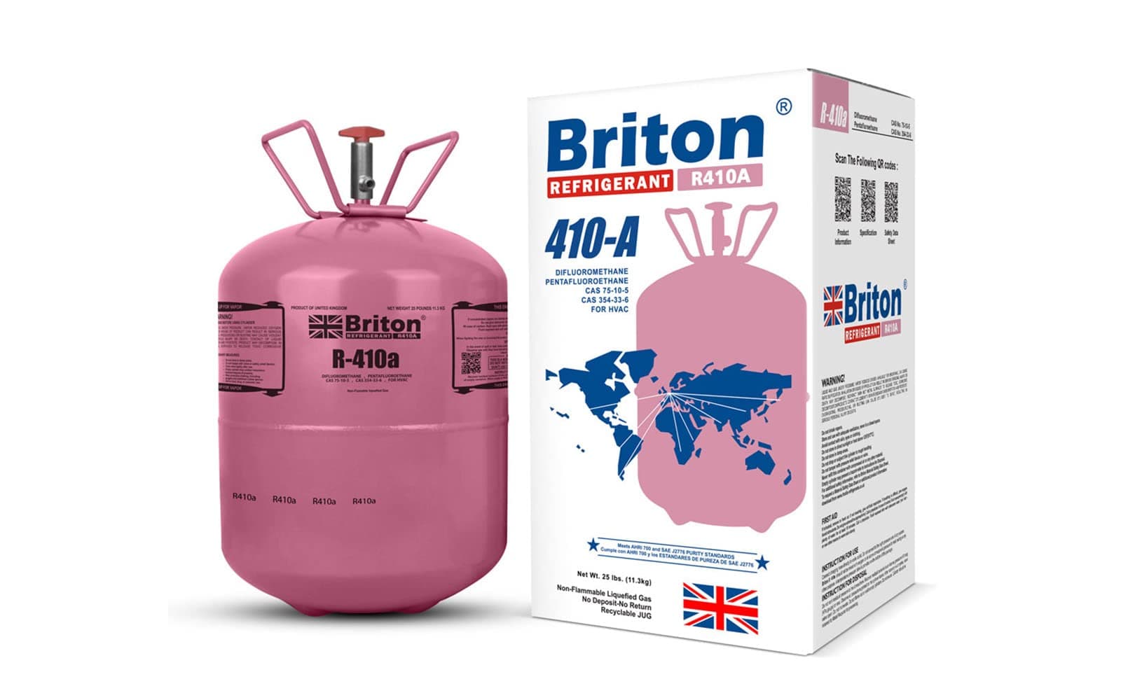 Briton Refrigerant R410A For HVAC Disposable Cylinder 11.3Kg