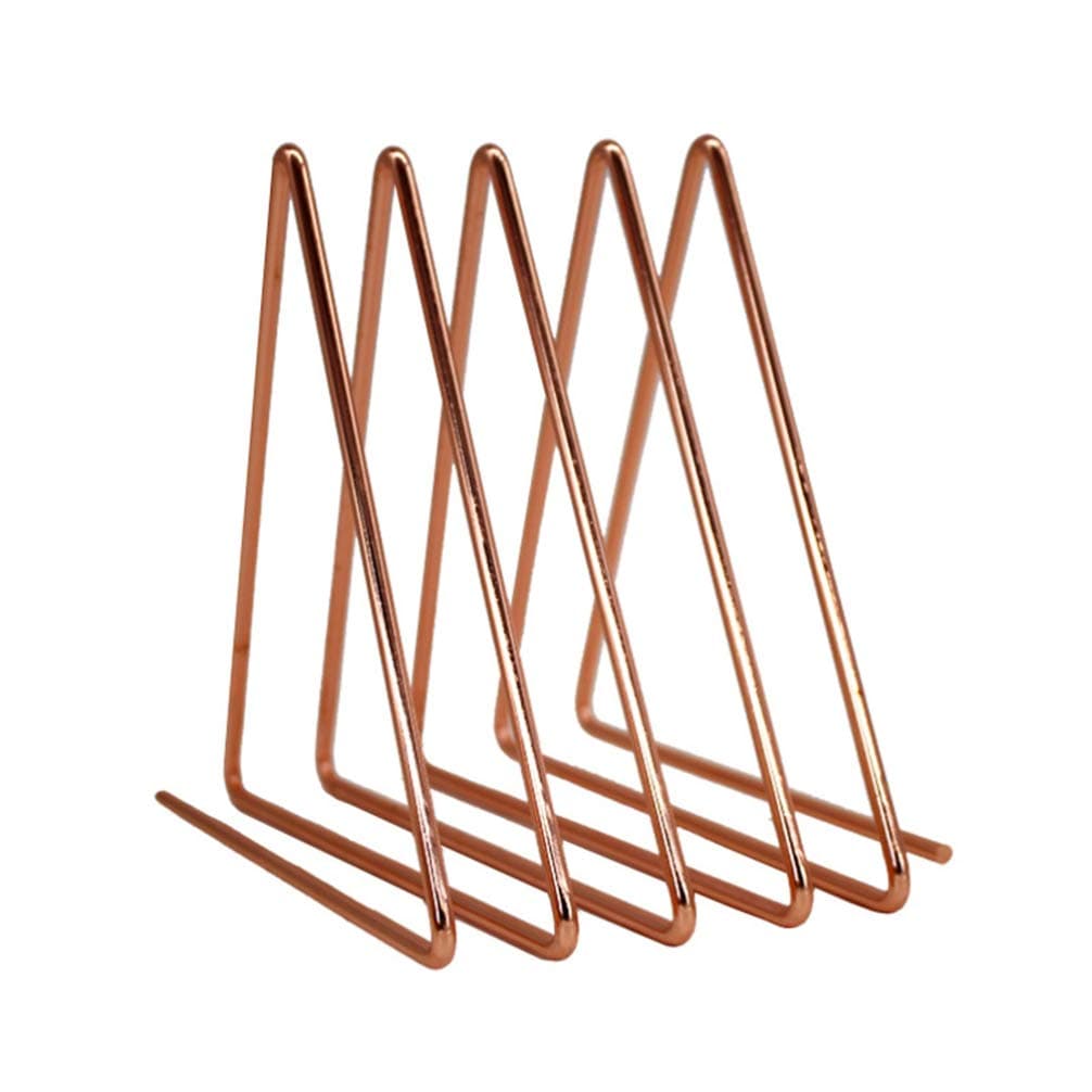 IMIKEYA Magazine Holder Rose Gold File Holder Triangle Magazine Rack Holder Desktop Book File Organizer Newspaper Holder for Office Home School