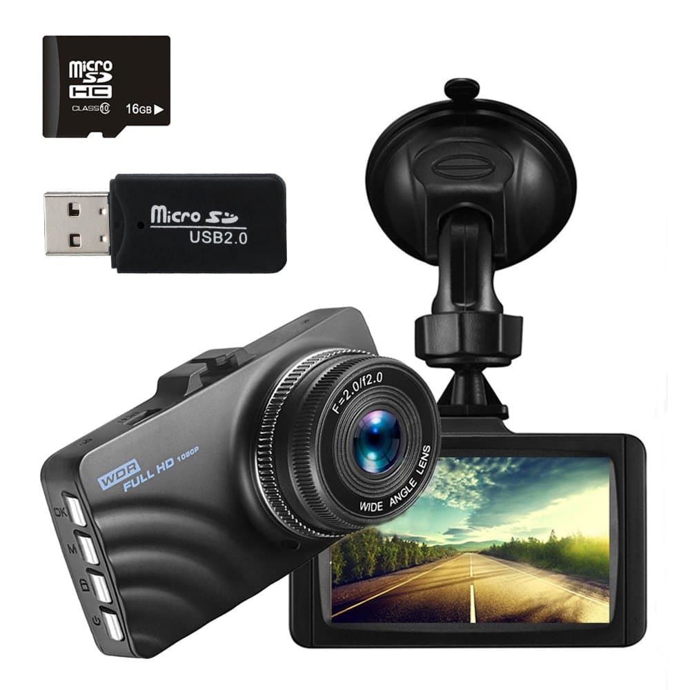 UNITOPSCI Dash Cam 1080P FHD DVR Car Driving Recorder 3.0" LCD Screen 140°Wide Angle Night Vision,G-Sensor,Parking Monitor, Loop Recording, Motion Detection