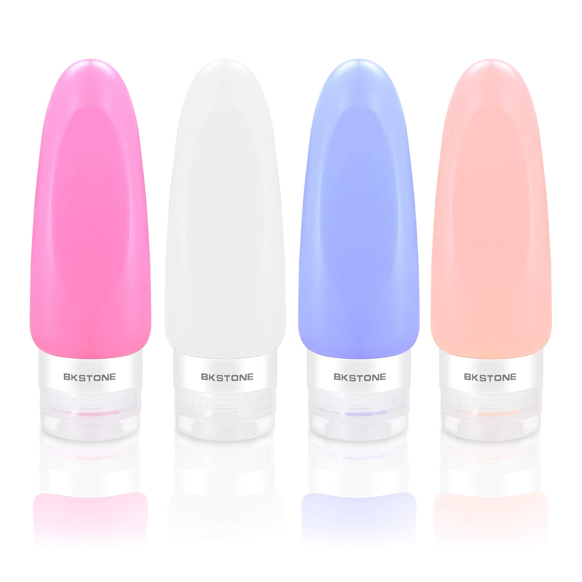 Travel Bottles, BKSTONE Leakproof Silicone Travel Containers TSA Approved,4 Pack Portable Travel Accessories for Shampoo, Toiletries, Lotion, Conditioner
