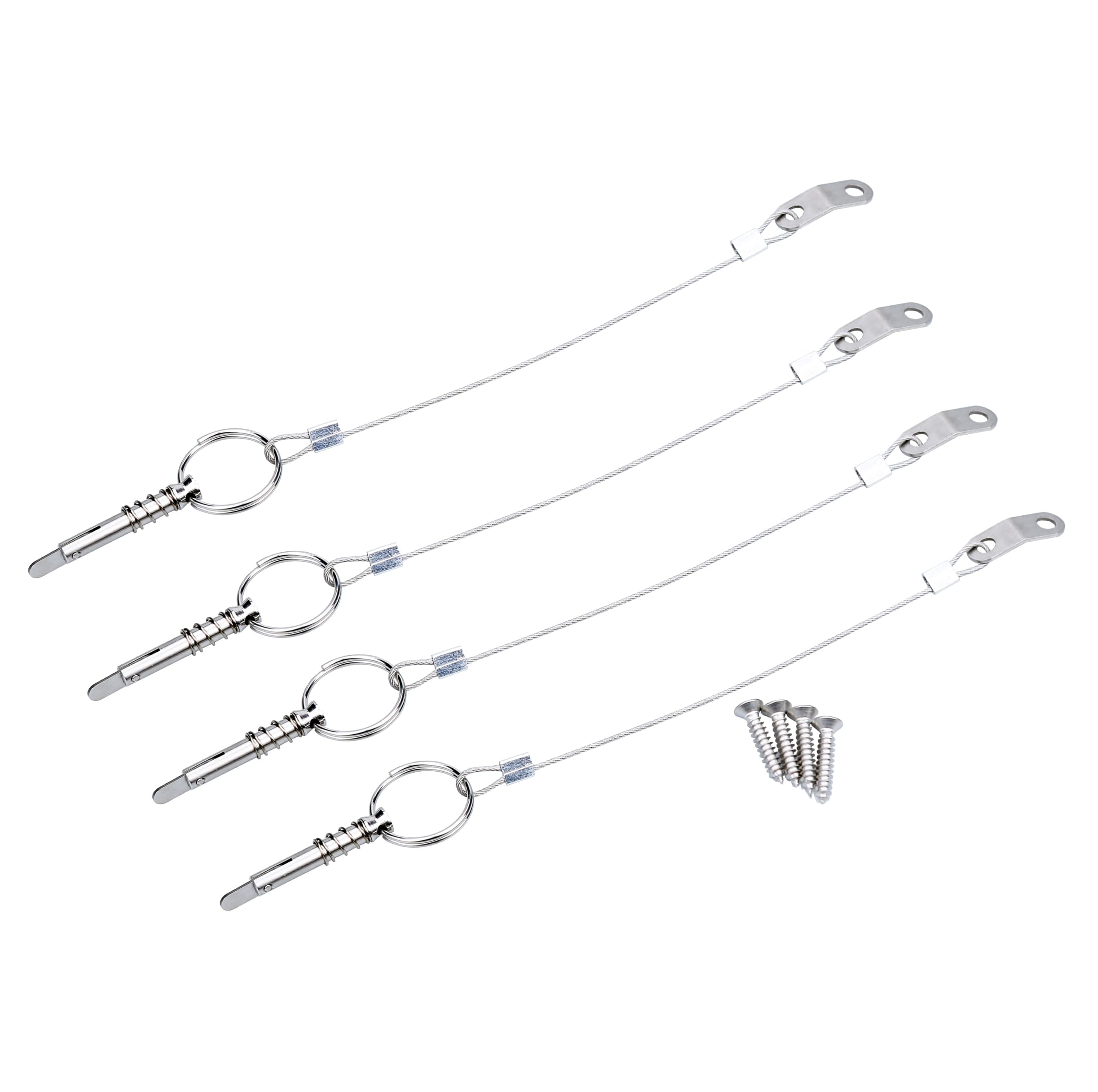Thorn Boat Bimini Quick Release Pin with Lanyard (4 PCS), Stainless Steel Top Pin, Marine Hardware for Deck Hinge