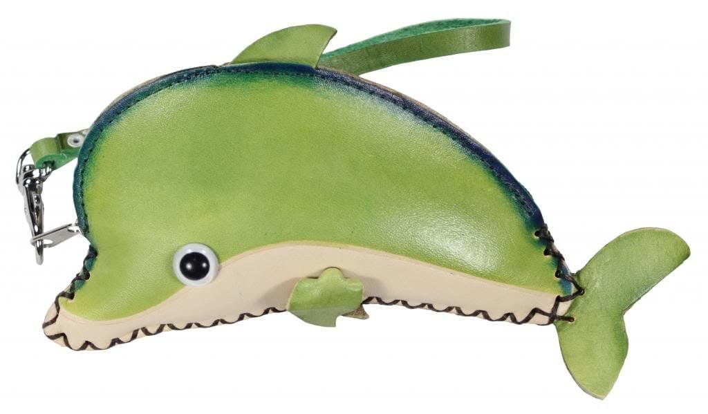 Women's Genuine Leather Dolphin Coin Purse Wristlet
