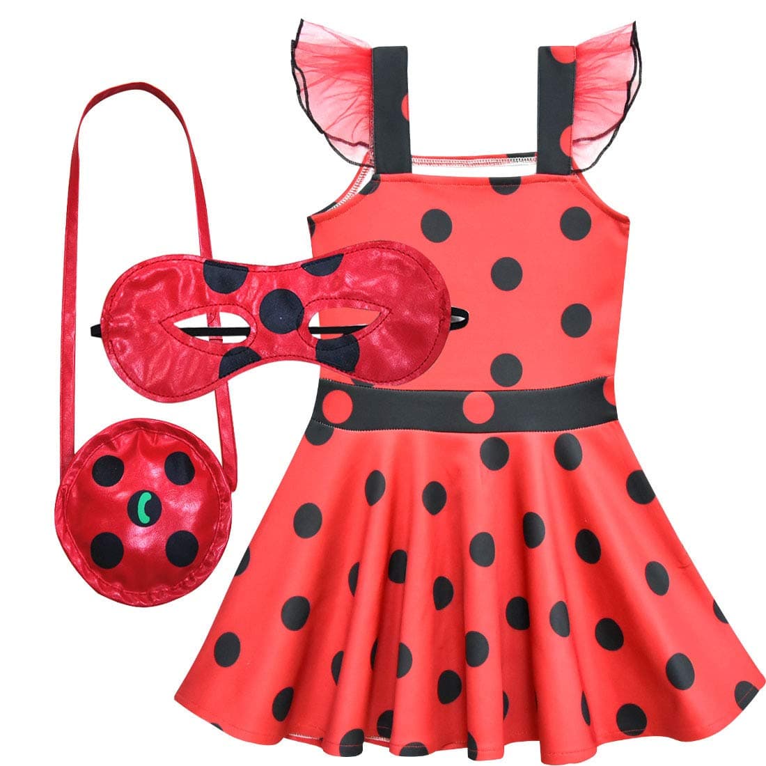 Baihui Girls Party Dress Miraculous Ladybug Cosplay Costumes
