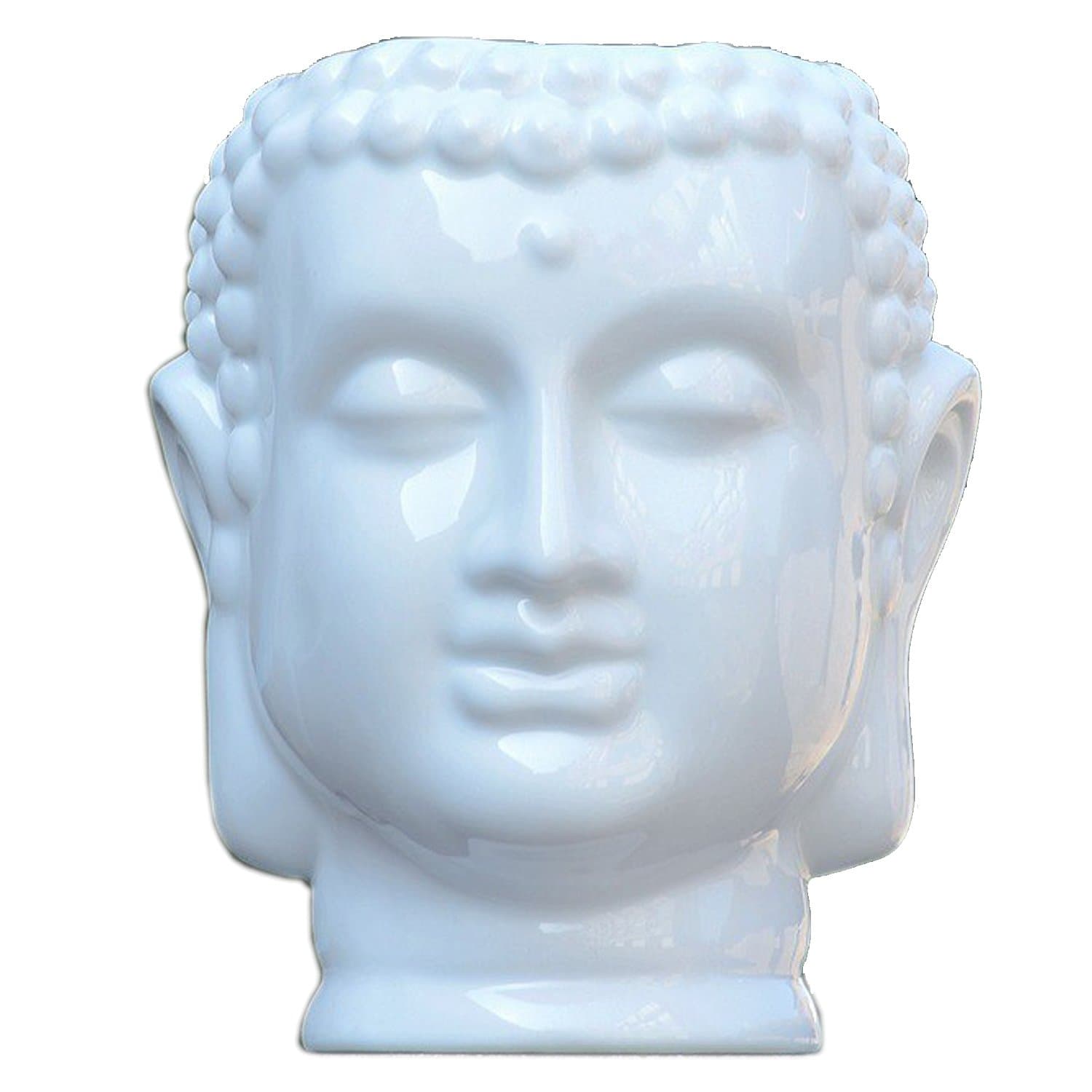 JynXos White Buddha Head Ceramic Flower Pots & Planters