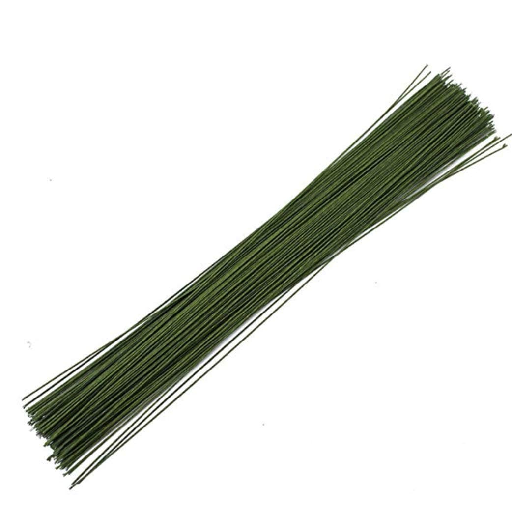 RIVERKING Dark Green Floral Paper Wrapped Wire 14 Inch 26 Gauge Wire, 200 Pieces/Pack 14" RKW-23