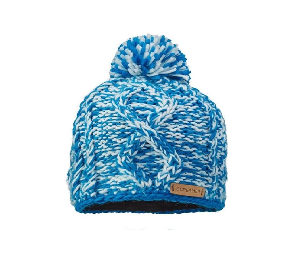Screamer Women's Robin Chunky Knit Bobble Hat - Hawaiian Blue/White