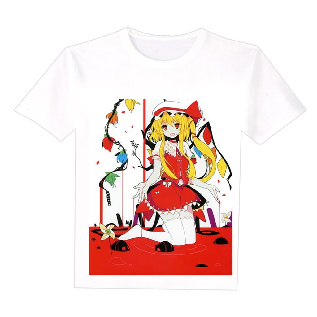 Touhou Project Anime T-Shirt Flandre Scarlet White X-Large