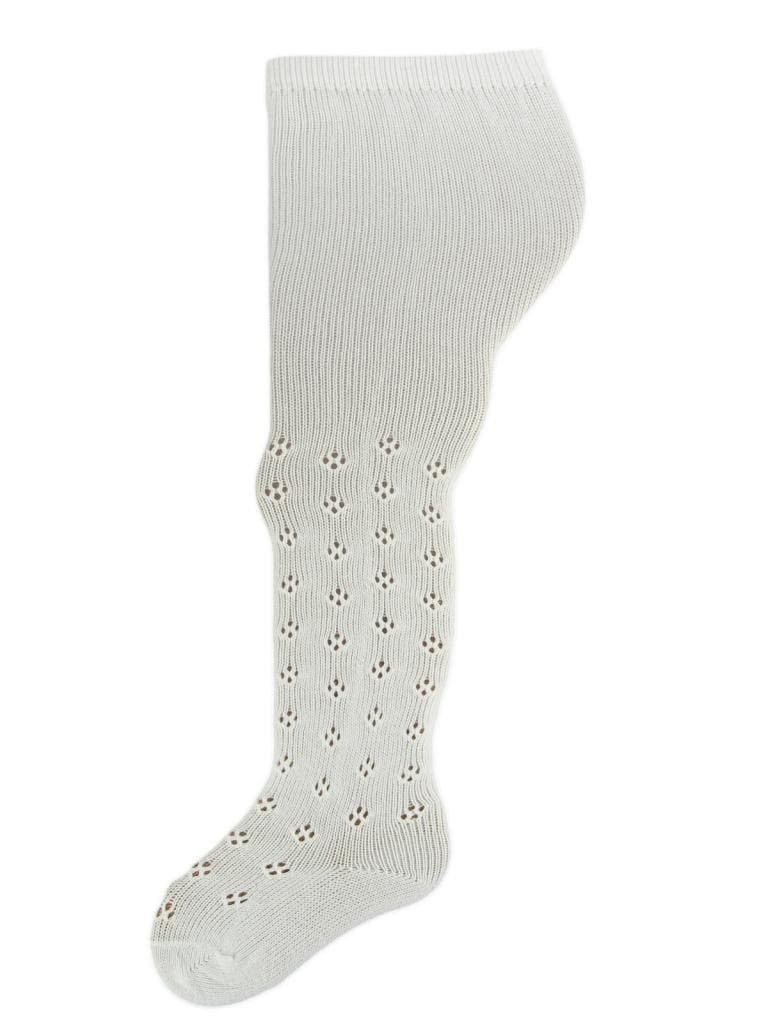 4 Pairs Baby Girls' White Cotton Pelerine Tights - UK Made