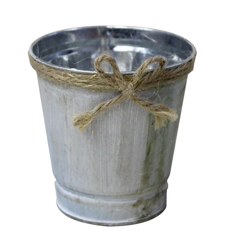 Mackur Retro Metal Flower Bucket Small Plant Pots Flower Pot for Office or Home Decoration