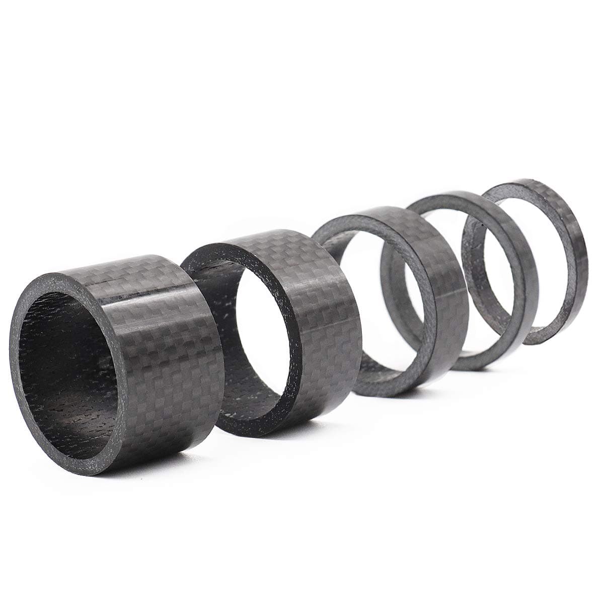 GKONGUBike Headset Spacer, 5 Pcs Full Carbon Fiber 3/5/10/15/20mm Bicycle Spacer For Carbon Bike 1 1/8" Bike Headset Spacer