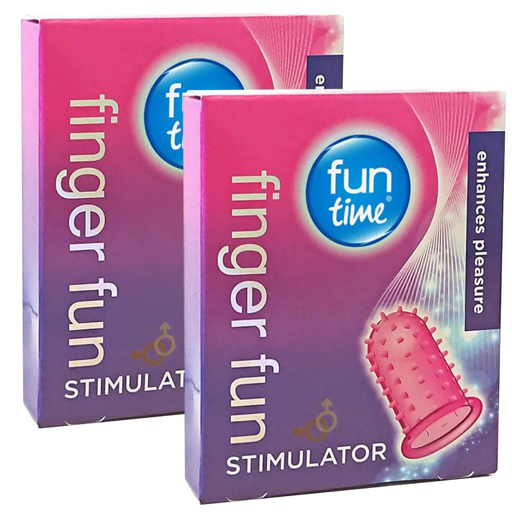 Fun Time Finger Fun Stimulator Pack of 2 Silicone Adult Play Toy Body Stimulator Hen Bachelor Party Favour with Welari Thank You Card | (2pack)