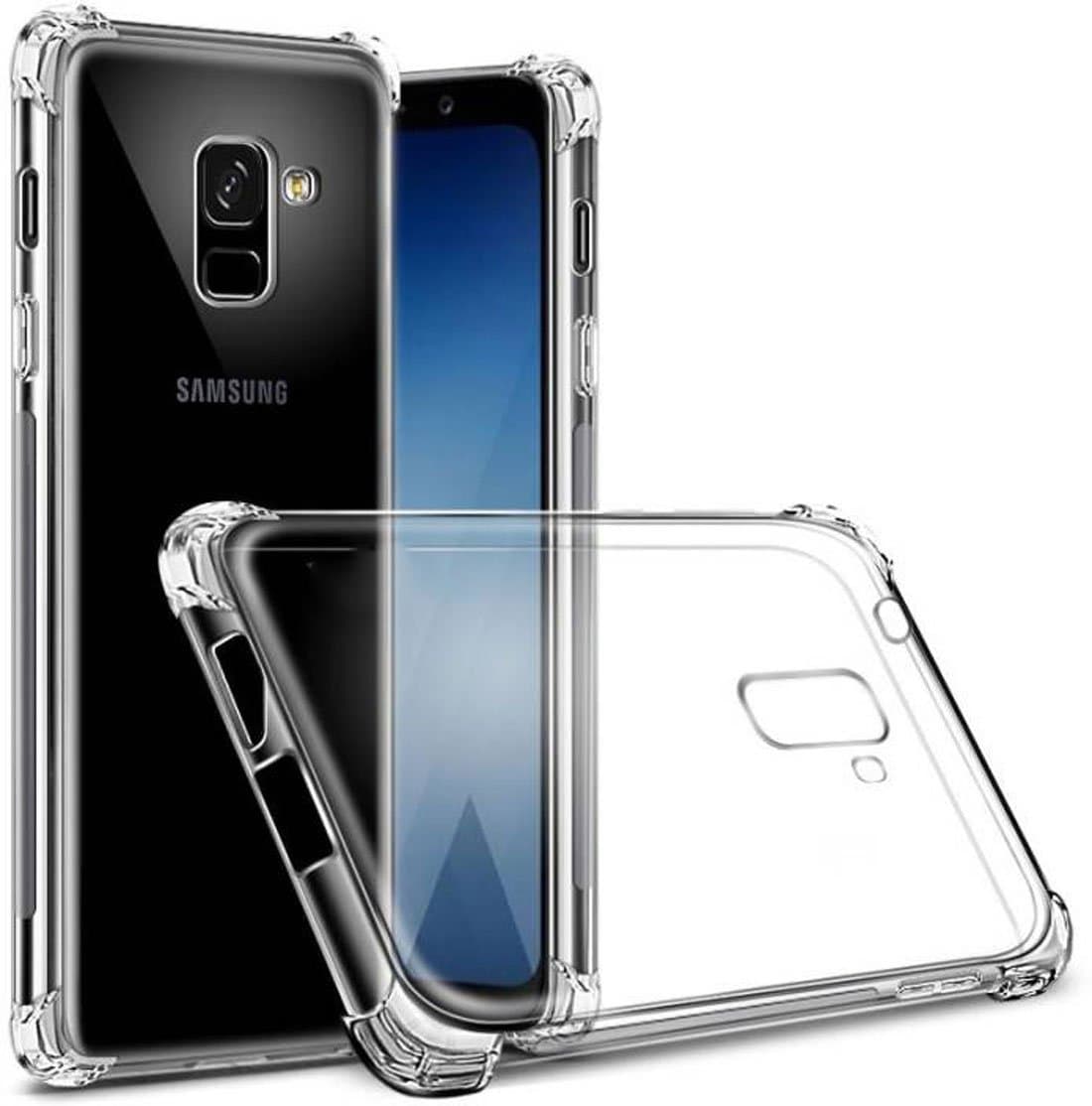 gsmobile nik tech tpu silicone soft full protection back cover for samsung galaxy j6 (crystal clear) transparent