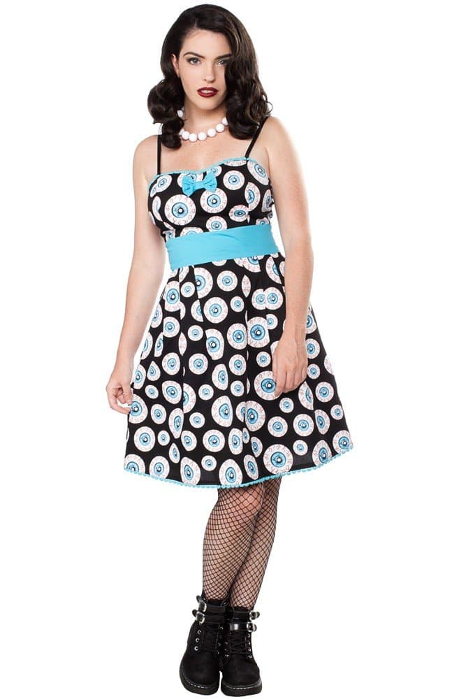 Black & Turquoise Blue Eye Wanna Party Dress from Clothing (Small)