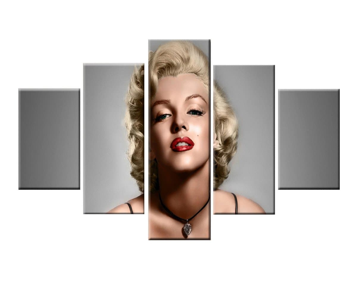 AGCary 5 Piece Unframed HD Marilyn Monroe Poster Artwork Print Canvas Painting Wall Decor for Living Room, Bedroom, Hotel, Dining Room,Bar(Marilyn Monroe, 8x12 x 2pcs,8x16 x 2pcs,8x20 x 1pcs)