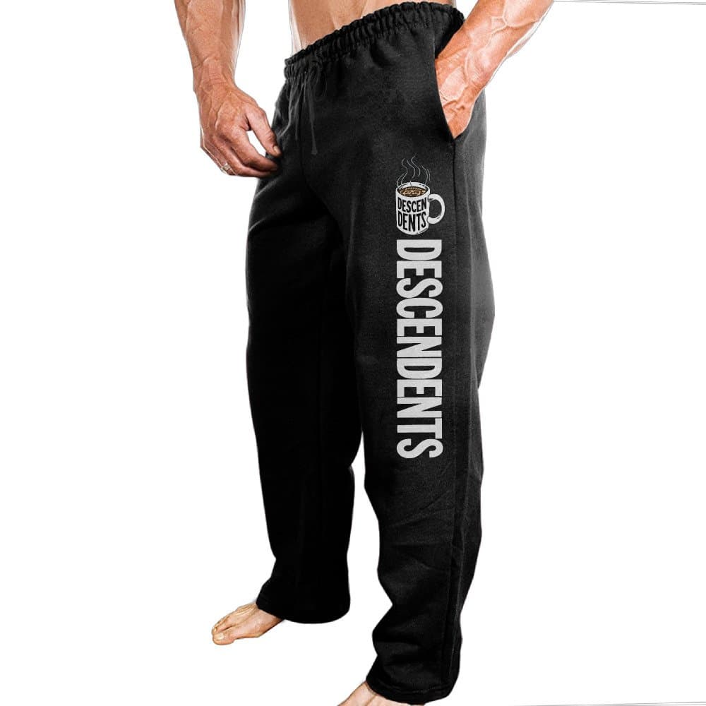 YLS Men Descen Dents Punk Rock Band ComfortableHip-Hop Classic Sweatpants Leisure Wear Black