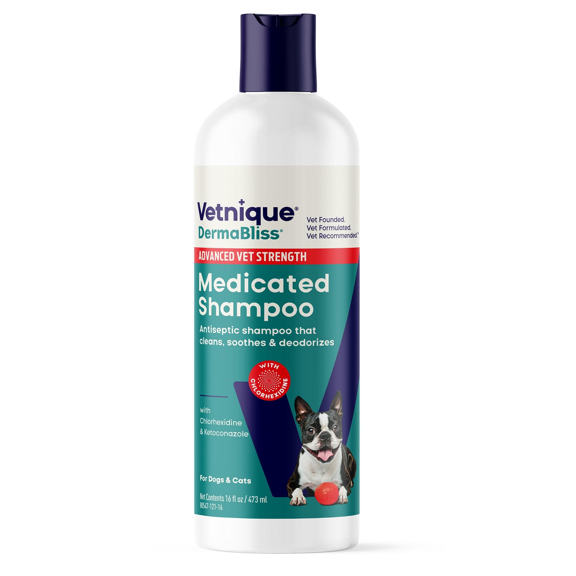 Dermabliss Advanced Vet Strength Chlorhexidine for Dogs - Antibacterial Medicated Dog Shampoo - for Skin Infections & Irritation, Hot Spots & Redness Relief (Medicated Shampoo, 16oz)