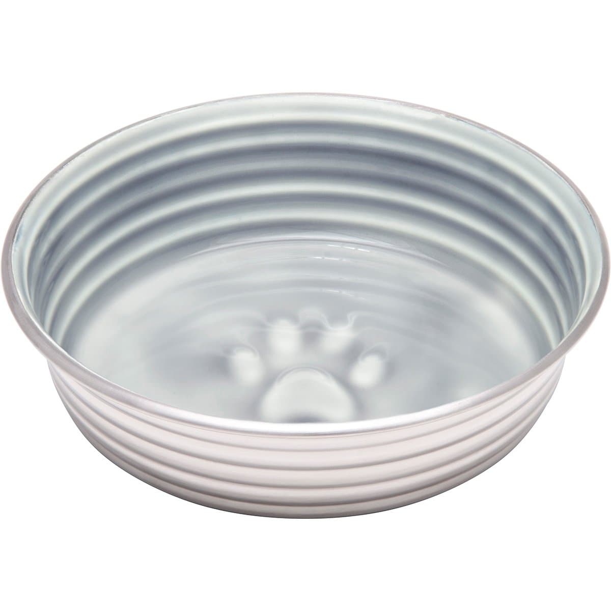 Loving Pets Le Bol Glazed Interior Stainless Steel Dog Bowl Non-Slip Dishwasher Safe Durable Pet Dish - Parisian Grey - Small (500 ml)