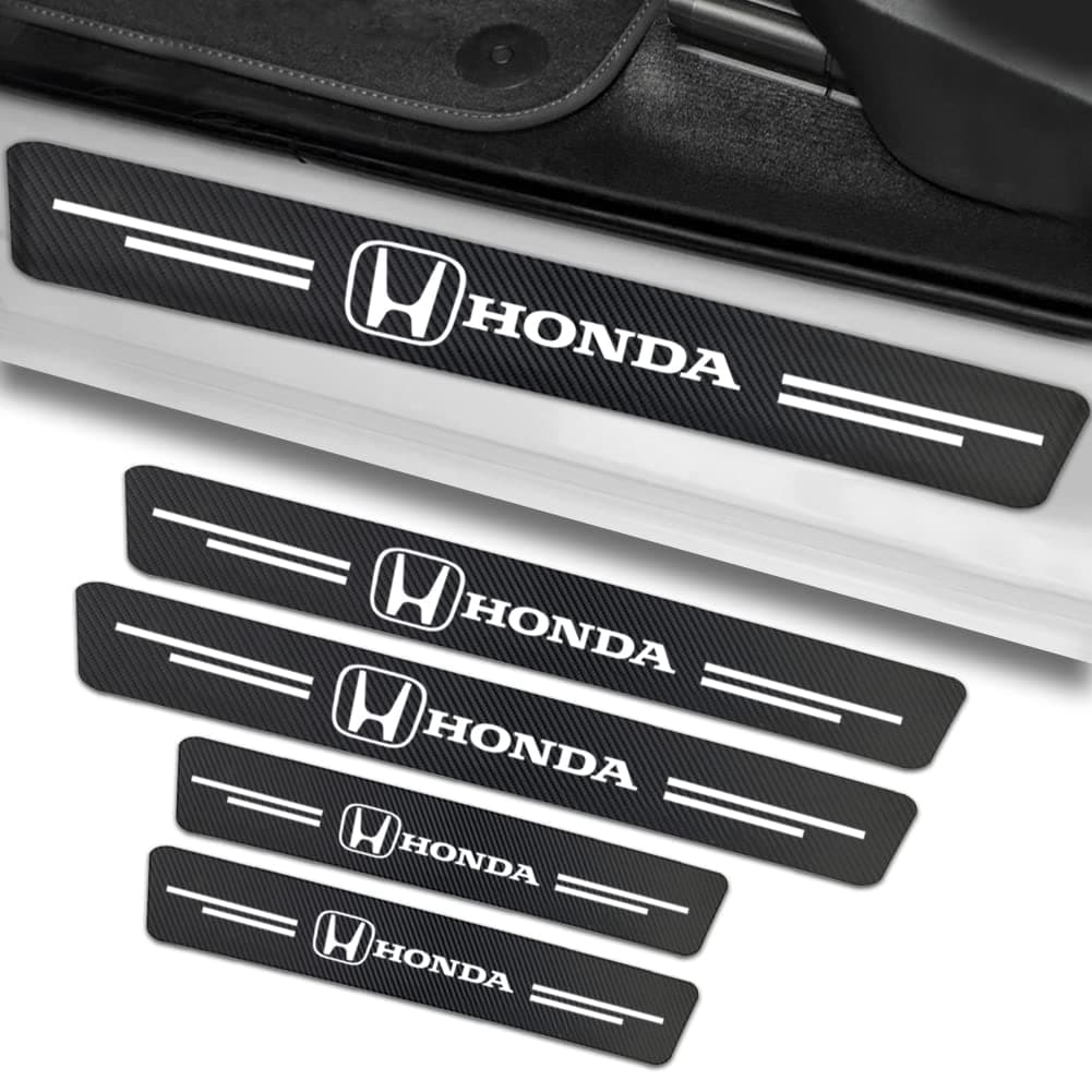 4PCS Car Sill Protector for Honda CRV HRV Pilot Accord Civic Touring EX EX-L,Front Rear Sill Guard, Carbon Fiber Door Side Edge Protector