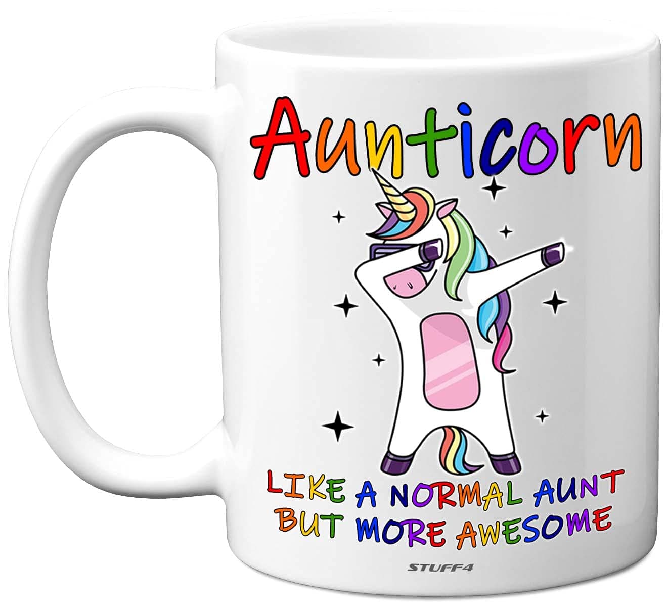 Stuff4 Auntie Gifts - Aunticorn Auntie Mug, 11oz Ceramic Unicorn Coffee Mugs/Cup Dishwasher Safe, Auntie Birthday Gifts, Best Auntie Gifts, Birthday Gifts for Auntie, Christmas, Birthday Presents -