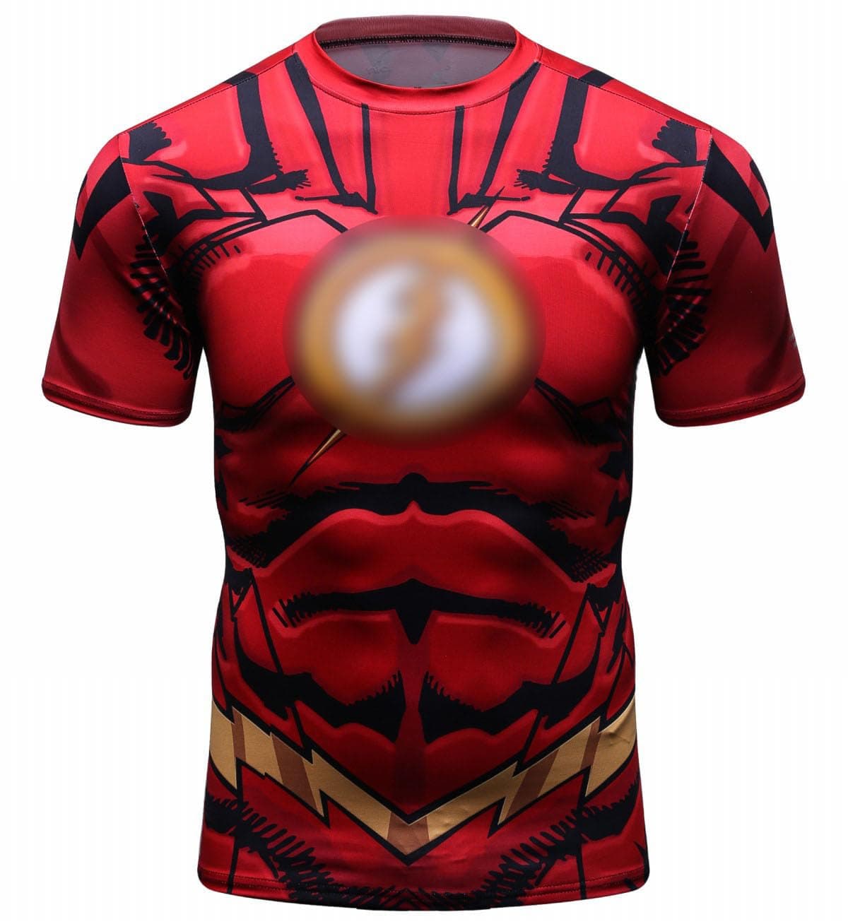 Red PlumeMens 3D Digital Printing Short Sleeve T-Shirt Outdoor Running Yoga Fitness Tight Shirt for Men