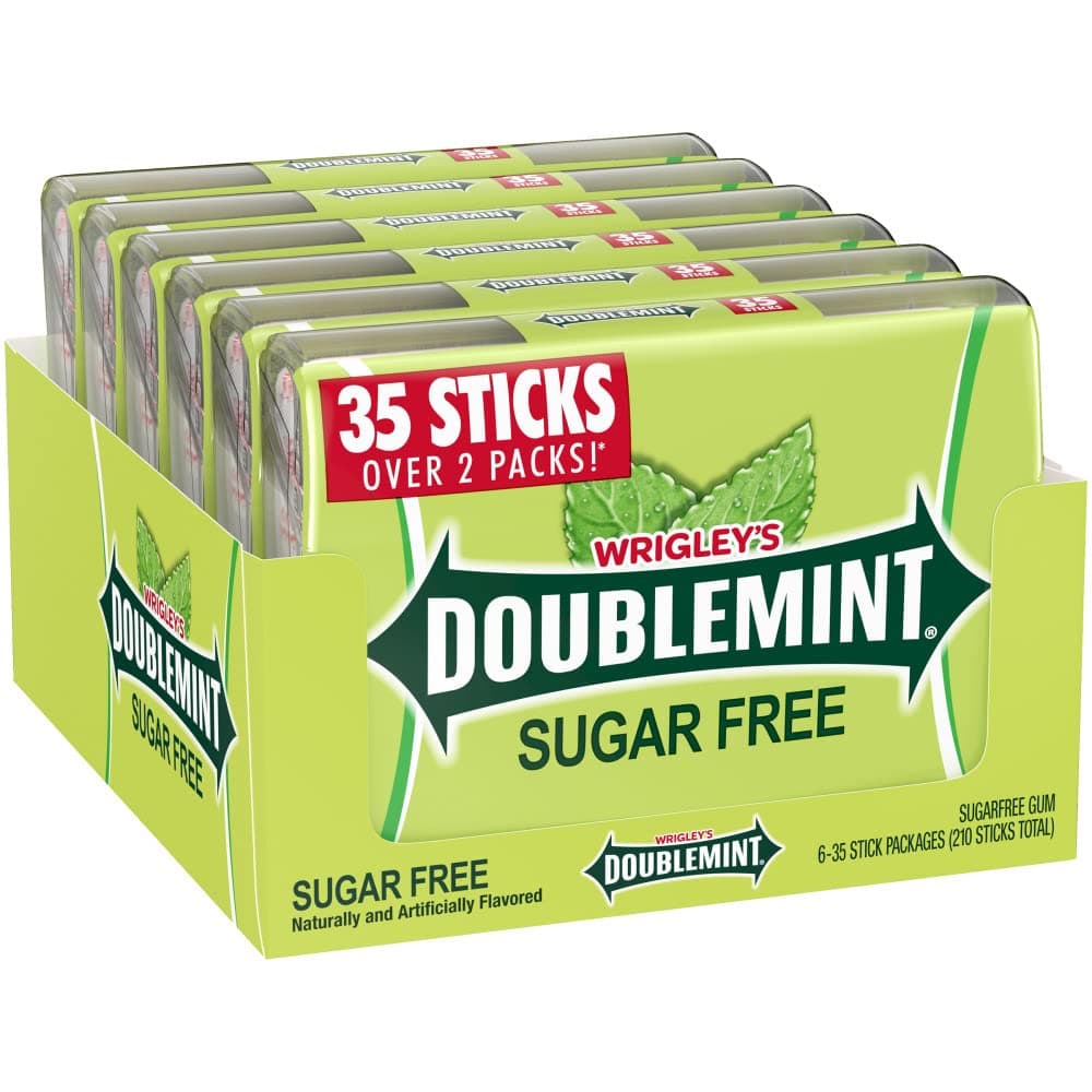 WRIGLEY'S DOUBLEMINT Mint Gum Chewing Gum Mega Pack, 35 Stick (Pack of 6)