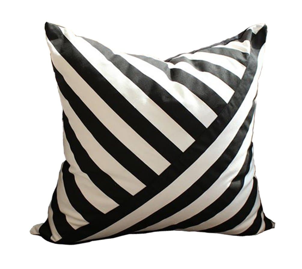 Kdays Diagonal Striped Pillow Cover Designer Modern Throw Pillow Cover Decorative Pillow Cover Handmade Cushion Cover 22x22 Inches