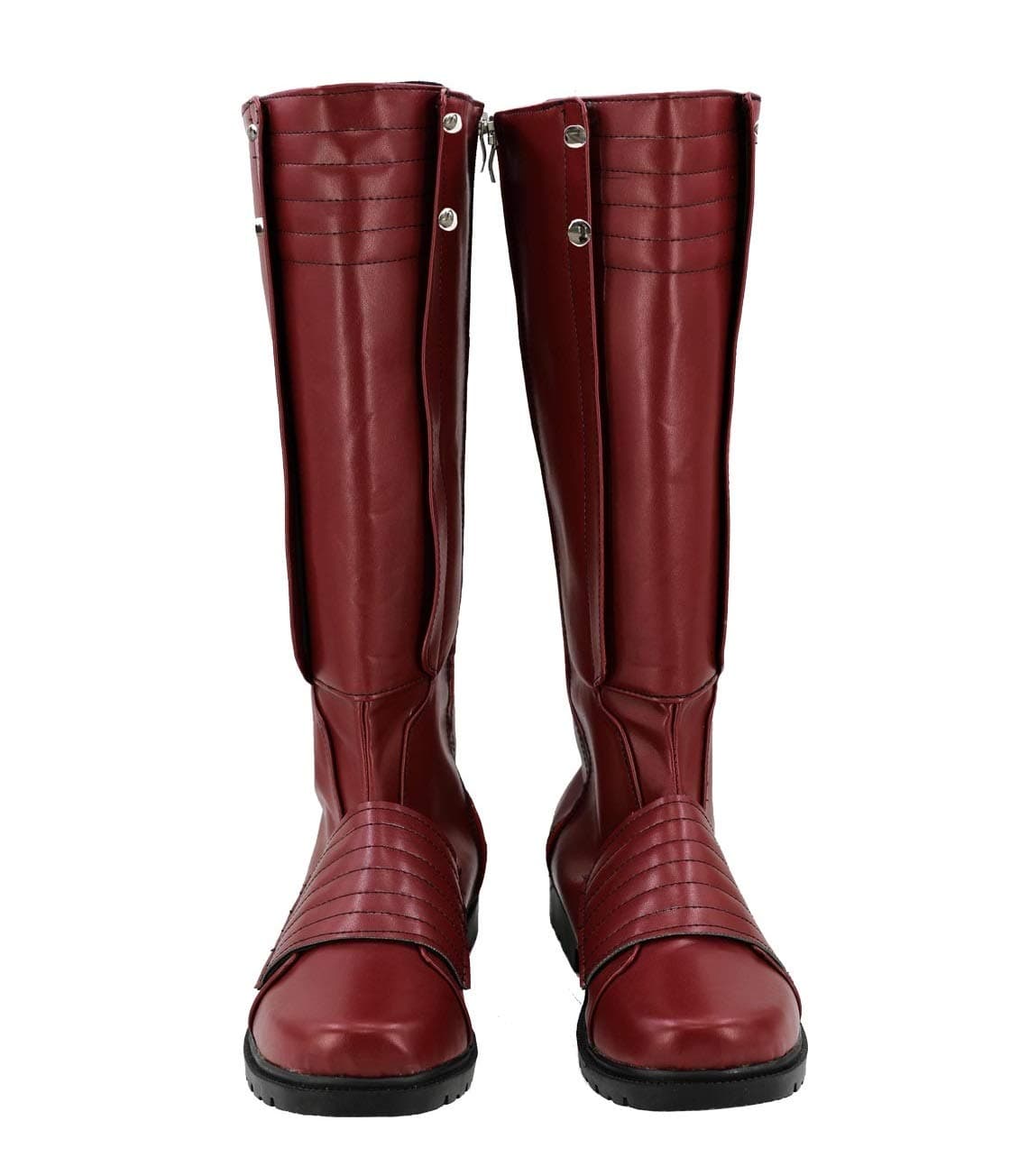 Mens Jay Garrick Leather Red Flat Boots Shoes Halloween Cosplay Costume