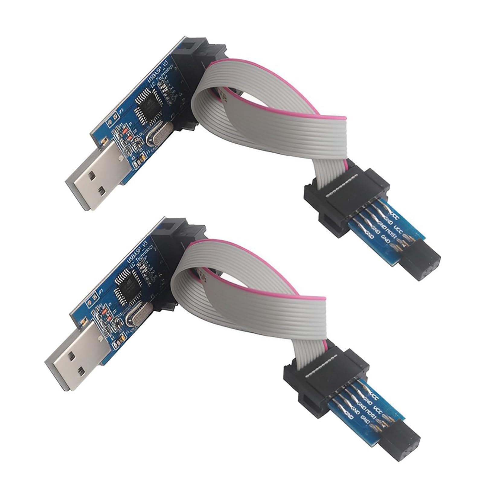 for ATMEL 51 AVR USB ISP ASP Microcontroller Programmer Downloader with Cable + 10Pin to 6Pin Adapter Board for Ender 3 or Ender 3 Pro(Pack of 2)