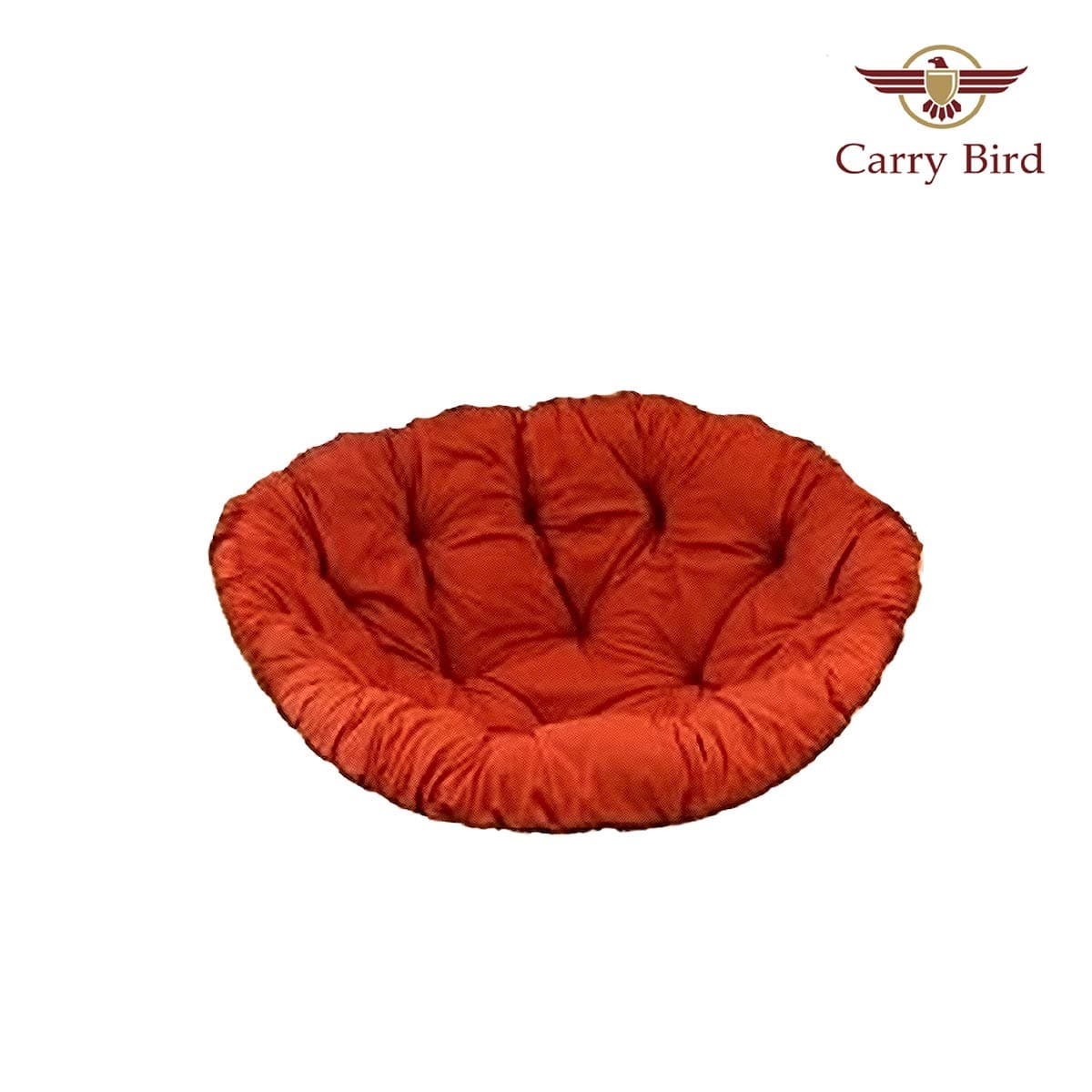 Carry Bird Indoor Single Outdoor Round Tufted Patio Moshi Poly Fibre Cushion Seat/Padded Pillow for Hanging Cocoon Basket Chair Swing or Jhula; Orange